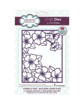 Creative Expressions Sue Wilson Craft Die Frames & Tags Wild Rose Cover Plate (CED4493) Creative Expressions Sue Wilson Craft Die Frames & Tags Wild Rose Cover Plate (CED4493)