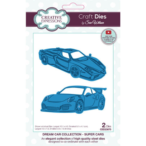 Creative Expressions Sue Wilson Craft Die Super Cars (CED23075)