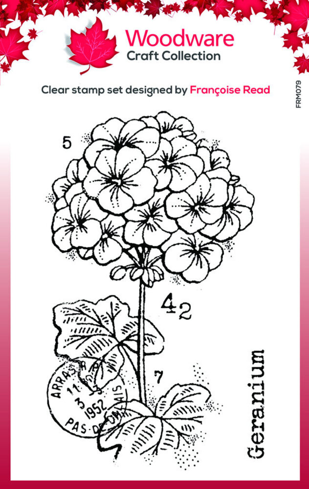 Woodware Mini Geranium Clear Stamps (FRM079) Woodware Mini Geranium Clear Stamps (FRM079)