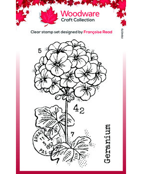 Woodware Mini Geranium Clear Stamps (FRM079) Woodware Mini Geranium Clear Stamps (FRM079)