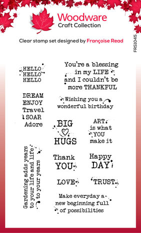 Woodware Postage Stamp Greetings Clear Stamps (FRS1045) Woodware Postage Stamp Greetings Clear Stamps (FRS1045)