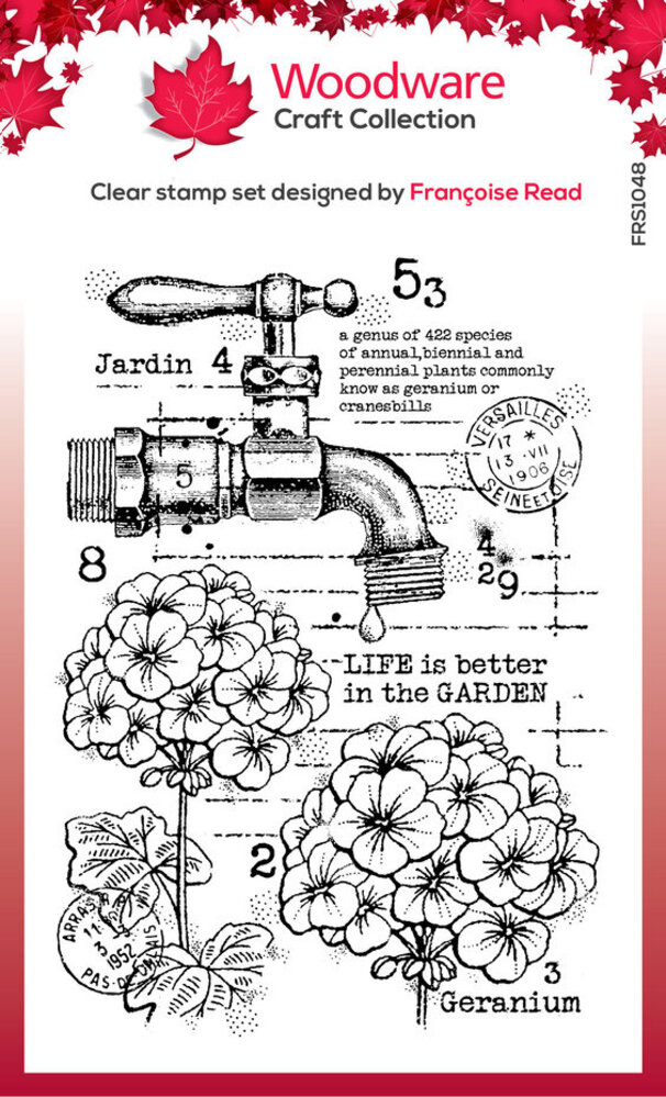 Woodware Geraniums Clear Stamps (FRS1048)
