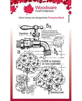 Woodware Geraniums Clear Stamps (FRS1048)