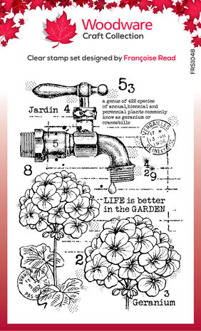 Woodware Geraniums Clear Stamps (FRS1048)