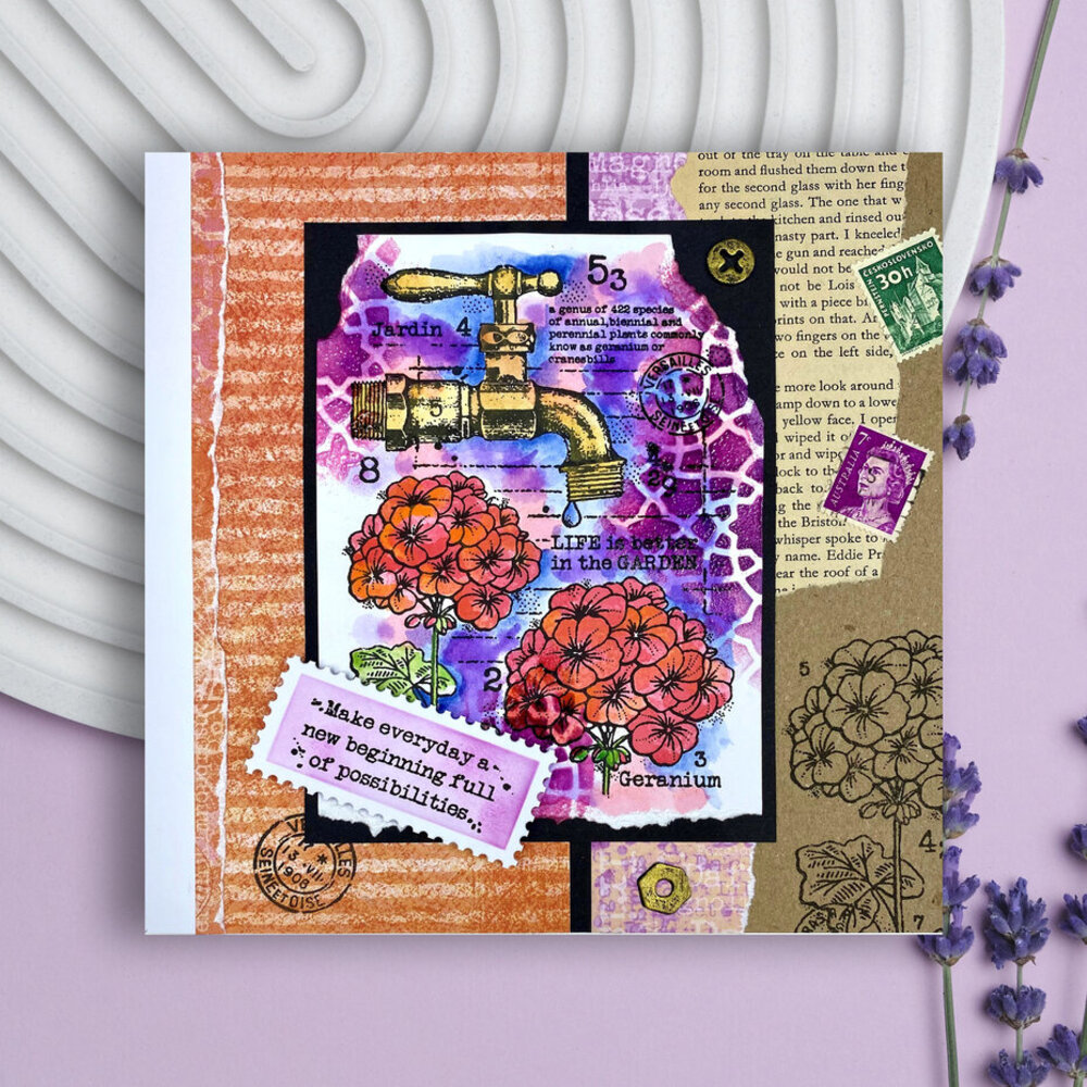 Woodware Geraniums Clear Stamps (FRS1048)