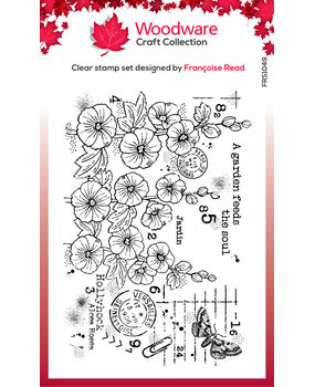 Woodware Hollyhocks Clear Stamps (FRS1049) Woodware Hollyhocks Clear Stamps (FRS1049)