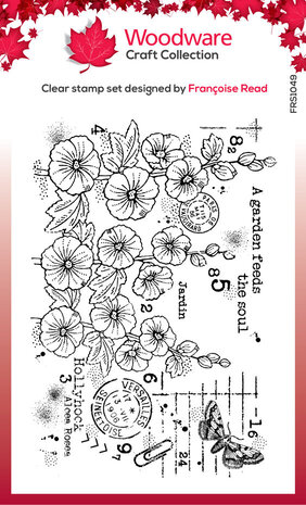 Woodware Hollyhocks Clear Stamps (FRS1049) Woodware Hollyhocks Clear Stamps (FRS1049)