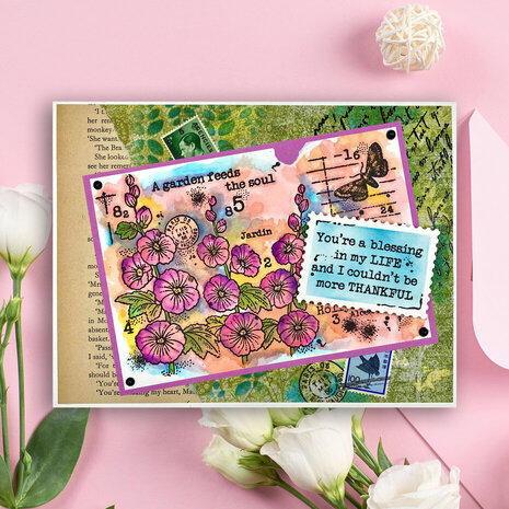 Woodware Hollyhocks Clear Stamps (FRS1049) Woodware Hollyhocks Clear Stamps (FRS1049)