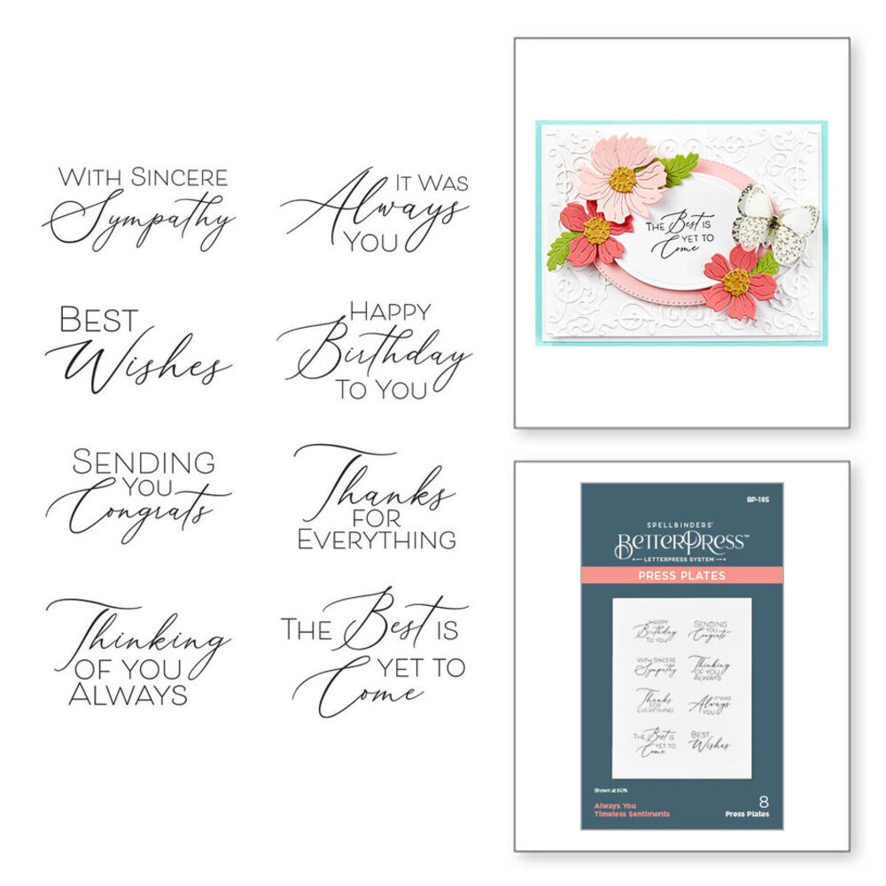 Spellbinders Timeless Sentiments Always You Press Plates (BP-185)