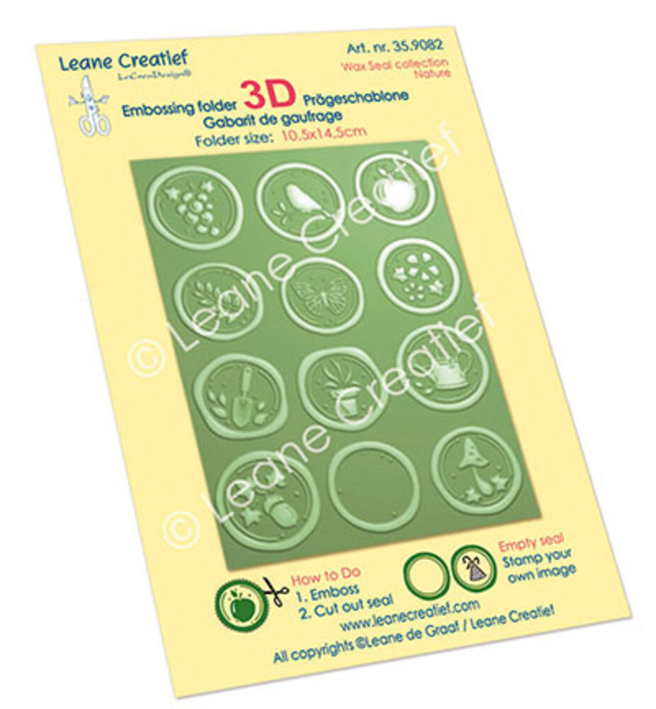 Leane Creatief Wax Seals Nature 3D Embossing Folder (359.082) Leane Creatief Wax Seals Nature 3D Embossing Folder (359.082)