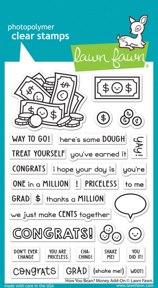 Lawn Fawn How You Bean? Money Add-on Clear Stamps (LF3419)
