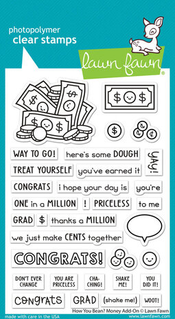 Lawn Fawn How You Bean? Money Add-on Clear Stamps (LF3419)