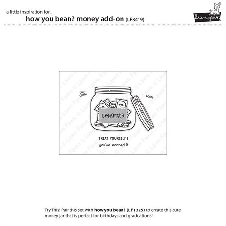Lawn Fawn How You Bean? Money Add-on Clear Stamps (LF3419)