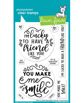 Lawn Fawn Give It A Whirl Messages: Friends Clear Stamps (LF3421)