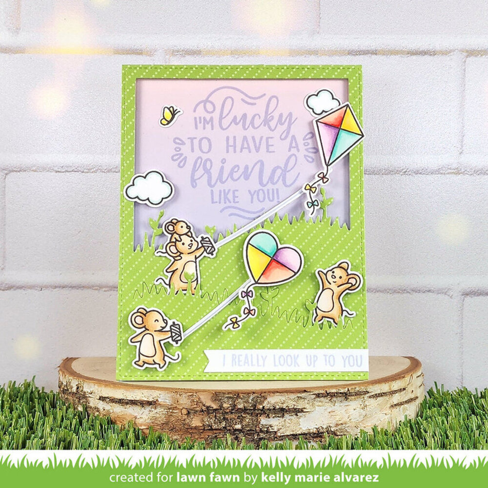 Lawn Fawn Give It A Whirl Messages: Friends Clear Stamps (LF3421)