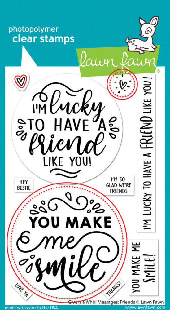 Lawn Fawn Give It A Whirl Messages: Friends Dies (LF3422)