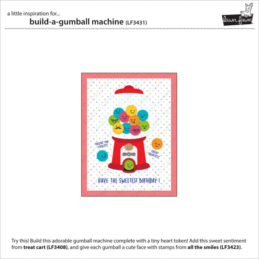 Lawn Fawn Build-a-gumball Machine Dies (LF3431) Lawn Fawn Build-a-gumball Machine Dies (LF3431)