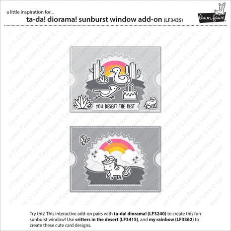 Lawn Fawn Ta-da! Diorama! Sunburst Window Add-on Dies (LF3435) Lawn Fawn Ta-da! Diorama! Sunburst Window Add-on Dies (LF3435)