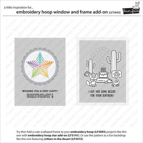 Lawn Fawn Embroidery Hoop Window And Frame Add-on Dies (LF3443)