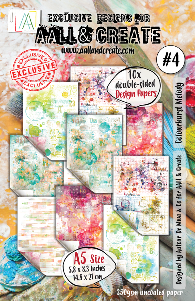 AALL and Create Design Paper A5 Colourburst Melody (AALL-PA-004)