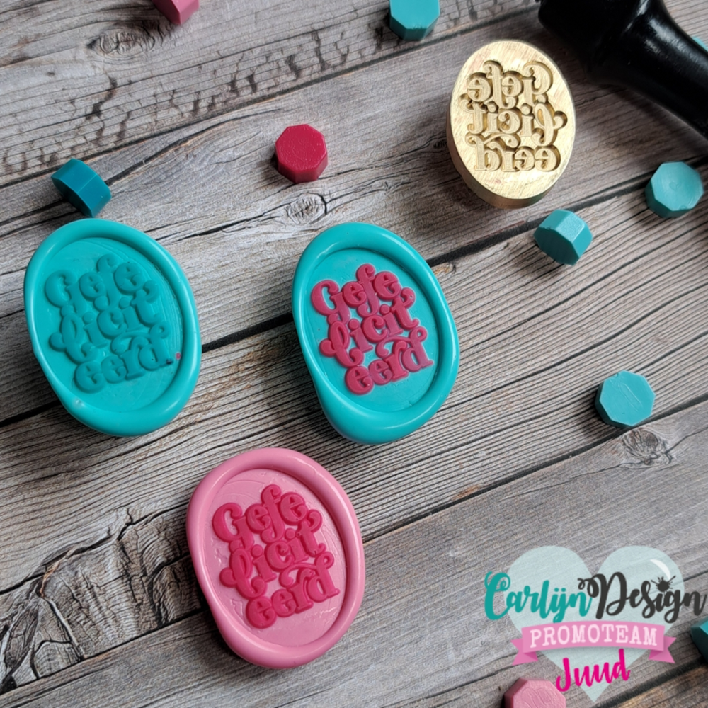 Carlijn Design Wax Seal Stamper 1 Inch Gefeliciteerd (CDWX-0075) Carlijn Design Wax Seal Stamper 1 Inch Gefeliciteerd (CDWX-0075)