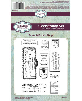 Creative Expressions Taylor Made Journals Clear Stamp French Fabric Tags (CEC1092) Creative Expressions Taylor Made Journals Clear Stamp French Fabric Tags (CEC1092)