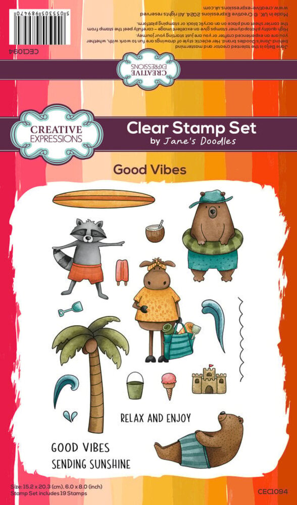 Creative Expressions Jane's Doodles Clear Stamp Set Good Vibes (CEC1094) Creative Expressions Jane's Doodles Clear Stamp Set Good Vibes (CEC1094)