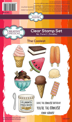 Creative Expressions Jane's Doodles Clear Stamp Set The Coolest (CEC1097)