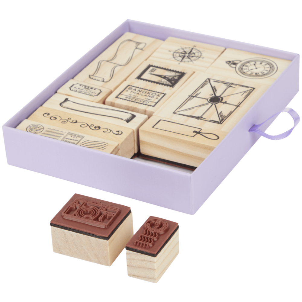 AVEC Wooden Stamp Set Vintage Travels (3204880)