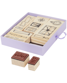 AVEC Wooden Stamp Set Vintage Travels (3204880)