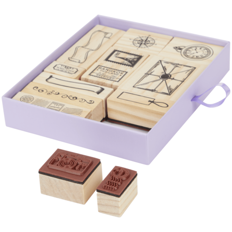 AVEC Wooden Stamp Set Vintage Travels (3204880)
