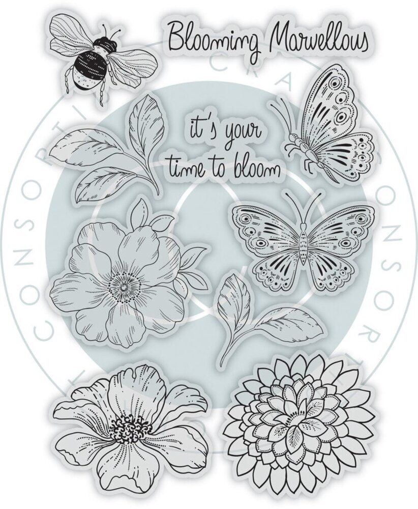 Craft Consortium Spring Gardens Clear Stamps (CCDSTMP001) Craft Consortium Spring Gardens Clear Stamps (CCDSTMP001)