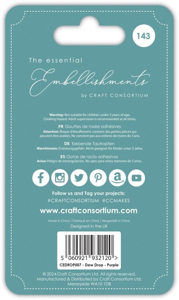 Craft Consortium The Essential Adhesive Dew Drops Purple (CEDROP007) Craft Consortium The Essential Adhesive Dew Drops Purple (CEDROP007)
