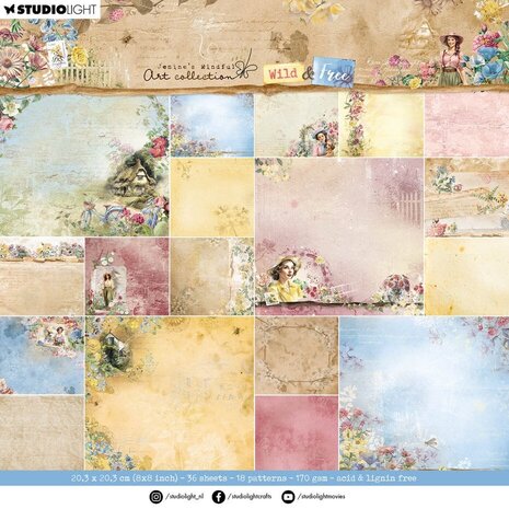 Studio Light Wild & Free 8x8 Inch Background Paper Pad (JMA-WAF-DPP183)