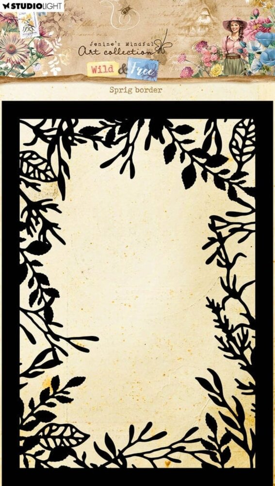 Studio Light Wild & Free Masking Stencil Sprig Border (JMA-WAF-MASK283)