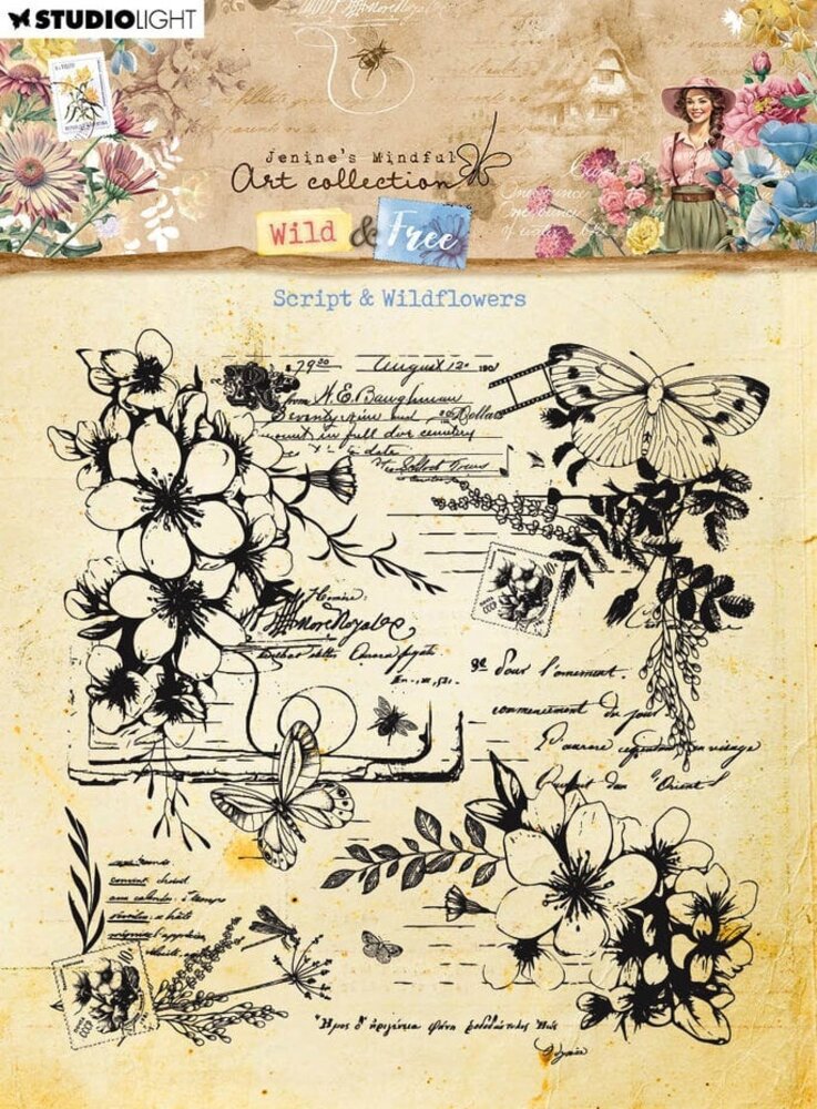 Studio Light Wild & Free Clear Stamps Script & Wildflowers (JMA-WAF-STAMP671) Studio Light Wild & Free Clear Stamps Script & Wildflowers (JMA-WAF-STAMP671)