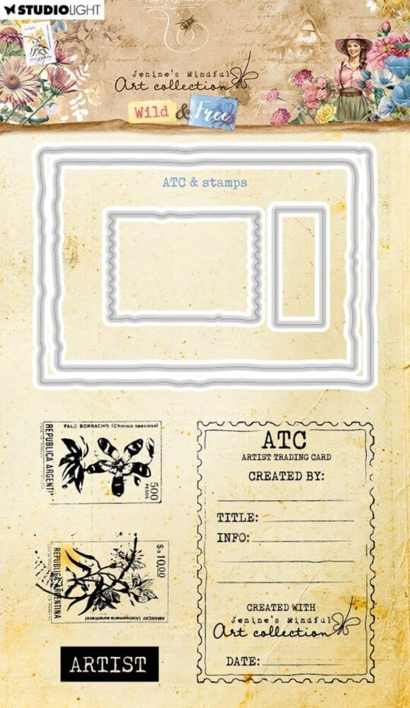 Studio Light Wild & Free Stamp & Die ATC & Stamps (JMA-WAF-SCD82) Studio Light Wild & Free Stamp & Die ATC & Stamps (JMA-WAF-SCD82)