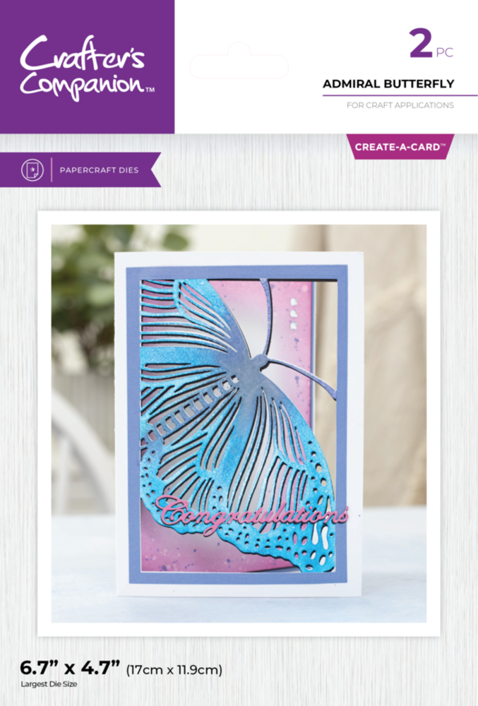 Crafter's Companion Admiral Butterfly Create-a-Card Dies (CC-MD-CAD-ADBU) Crafter's Companion Admiral Butterfly Create-a-Card Dies (CC-MD-CAD-ADBU)