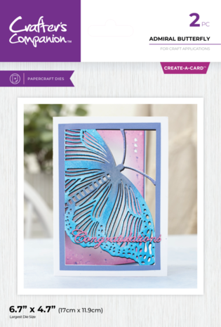 Crafter's Companion Admiral Butterfly Create-a-Card Dies (CC-MD-CAD-ADBU) Crafter's Companion Admiral Butterfly Create-a-Card Dies (CC-MD-CAD-ADBU)