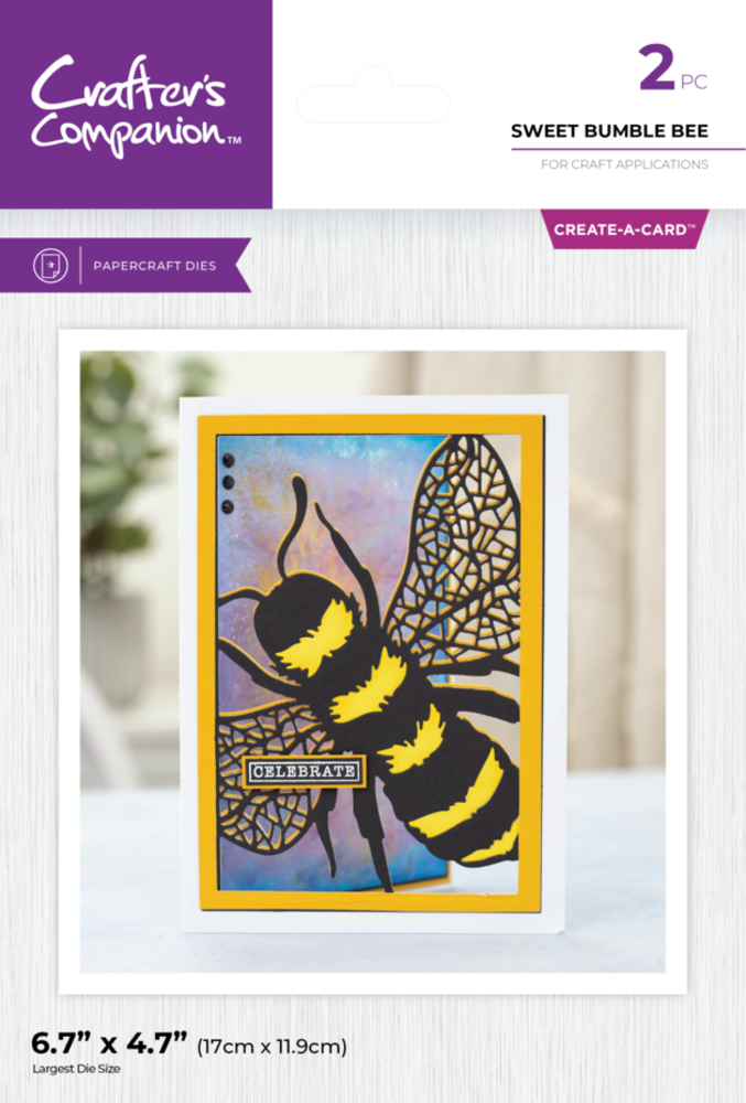 Crafter's Companion Sweet Bumble Bee Create-a-Card Dies (CC-MD-CAD-SWBB) Crafter's Companion Sweet Bumble Bee Create-a-Card Dies (CC-MD-CAD-SWBB)