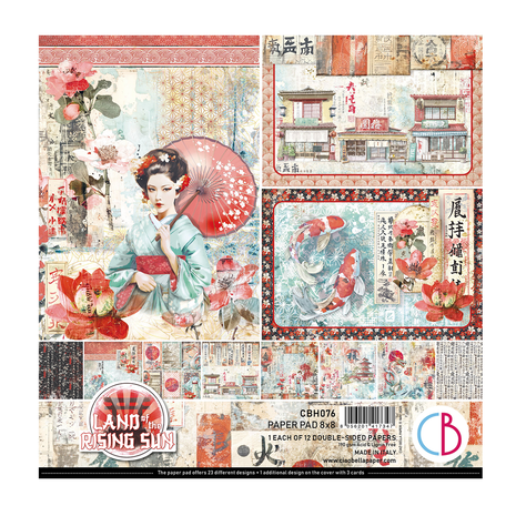 Ciao Bella Papercrafting Land of the Rising Sun 8x8 Inch Paper Pad (CBH076) Ciao Bella Papercrafting Land of the Rising Sun 8x8 Inch Paper Pad (CBH076)