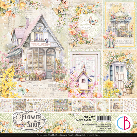 Ciao Bella Papercrafting Flower Shop 12x12 Inch Paper Pad (CBPM077)