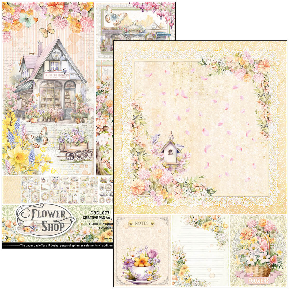 Ciao Bella Papercrafting Flower Shop A4 Creative Pad (CBCL077)