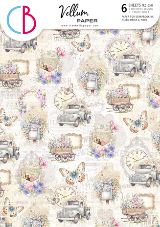 Ciao Bella Papercrafting Flower Shop 6x6 Inch Vellum Paper (CBVQ016)