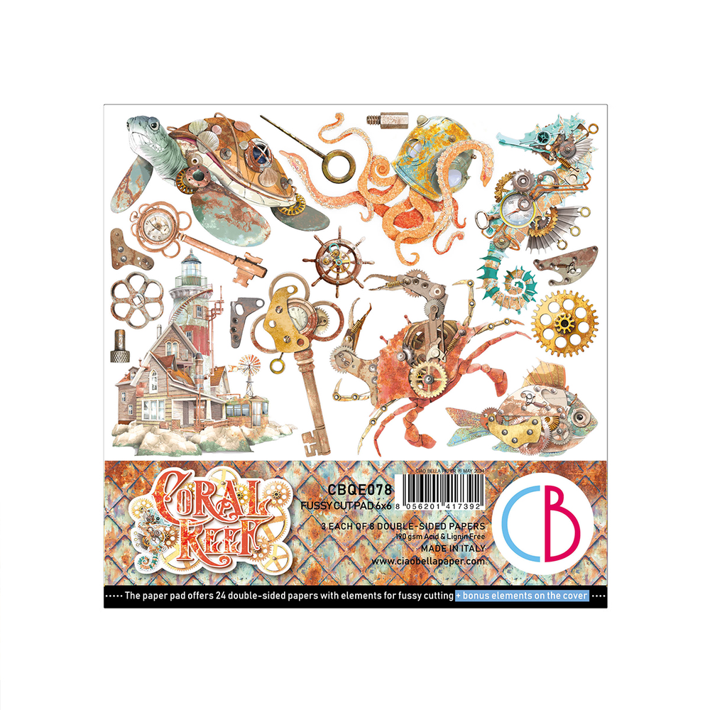 Ciao Bella Papercrafting Coral Reef 6x6 Inch Paper Pad (CBQE078) Ciao Bella Papercrafting Coral Reef 6x6 Inch Paper Pad (CBQE078)