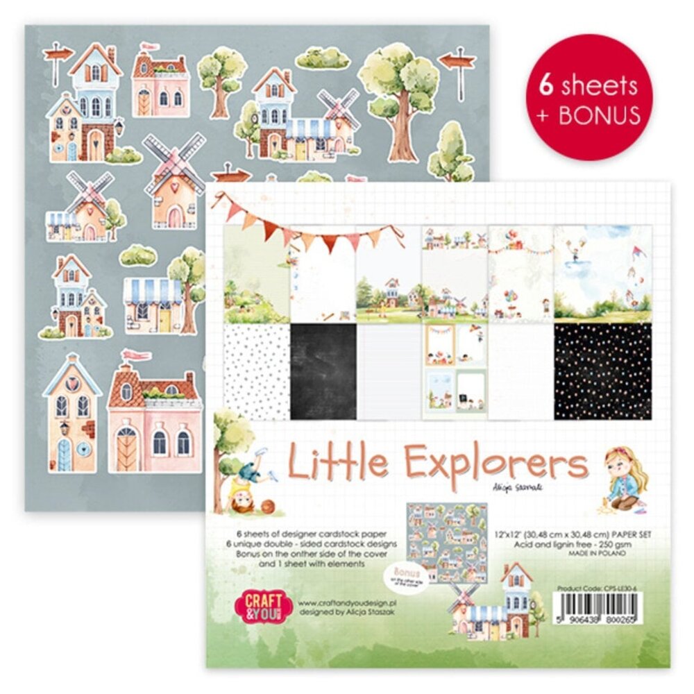 Craft & You Little Explorers 12x12 Inch Paper Pack (6pcs) (CPS-LT30-6)