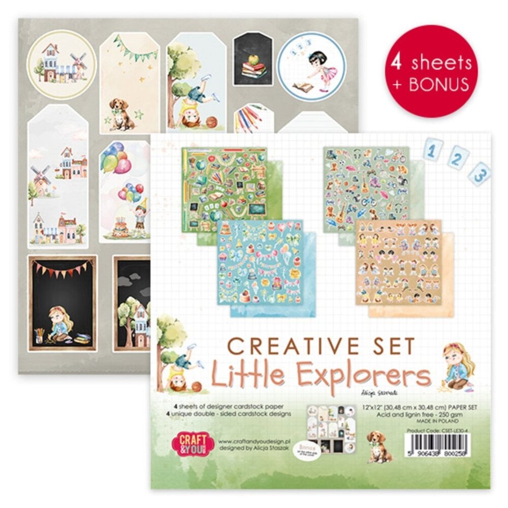 Craft & You Little Explorers 12x12 Inch Creative Set (4pcs) (CSET-LT30-4) Craft & You Little Explorers 12x12 Inch Creative Set (4pcs) (CSET-LT30-4)