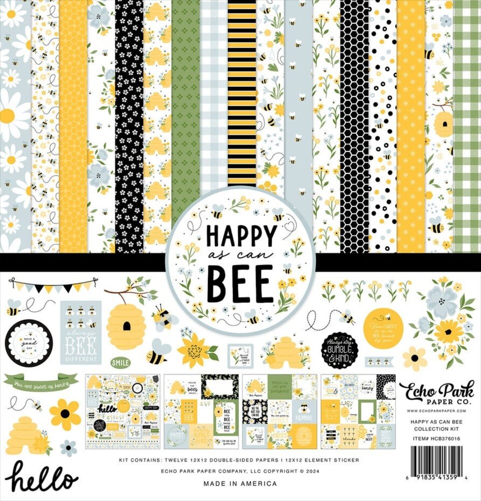 Echo Park Happy As Can Bee 12x12 Inch Collection Kit (HCB376016)