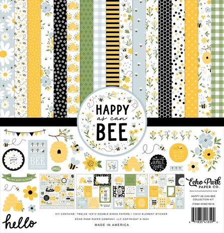 Echo Park Happy As Can Bee 12x12 Inch Collection Kit (HCB376016)