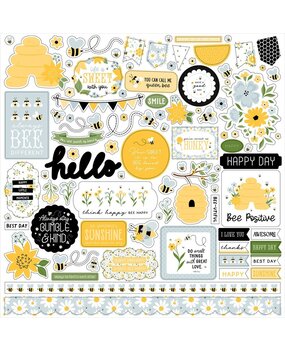 Echo Park Happy As Can Bee 12x12 Inch Element Sticker (HCB376014)